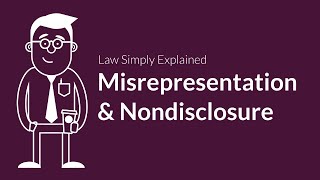 Misrepresentation and Nondisclosure  Contracts  Defenses amp Excuses [upl. by Godderd]