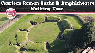 CAERLEON ROMAN BATHS amp AMPHITHEATRE WALES  Walking Tour  Pinned on Places [upl. by Notsnarc]