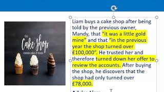 How to apply misrepresentation Liam cupcake scenario [upl. by Eynahpets]