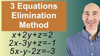 Solving Systems of 3 Equations Elimination [upl. by Garnet146]