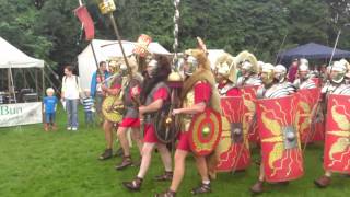 Roman Reenactment at the Amphitheatre in Caerleon Marching In [upl. by Eluj455]