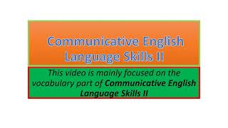 Communicative English Language Skills II vocabulary part one [upl. by Nilauqcaj]