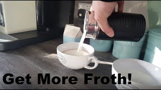 How to Get More Froth from Your Nespresso Coffee Aeroccino  Nespresso tips and help [upl. by Scheer]