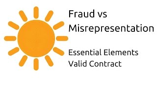 Fraud vs Misrepresentation  Other Essential Elements of a Valid Contract  CA CPT  CS amp CMA [upl. by Aicre]